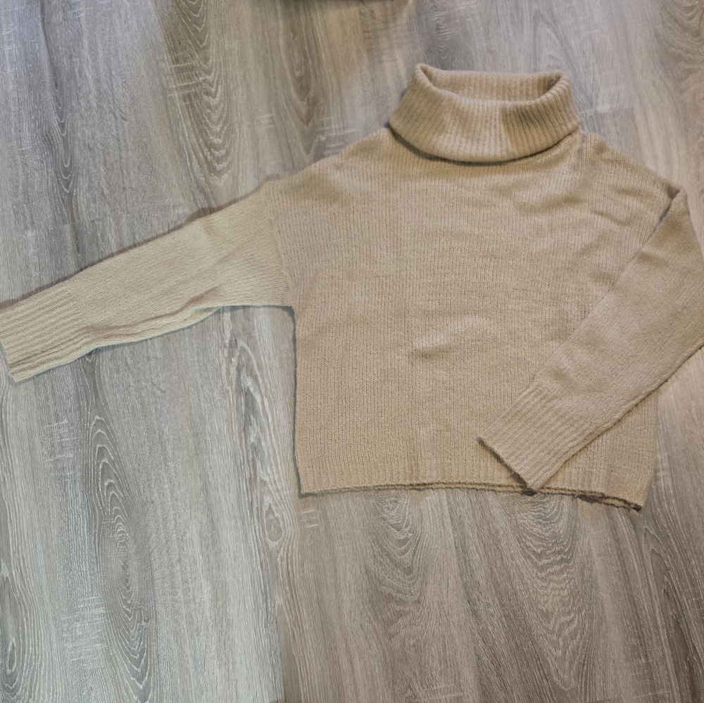 Urban Heritage Light Brown Knit Turtleneck Sweater
